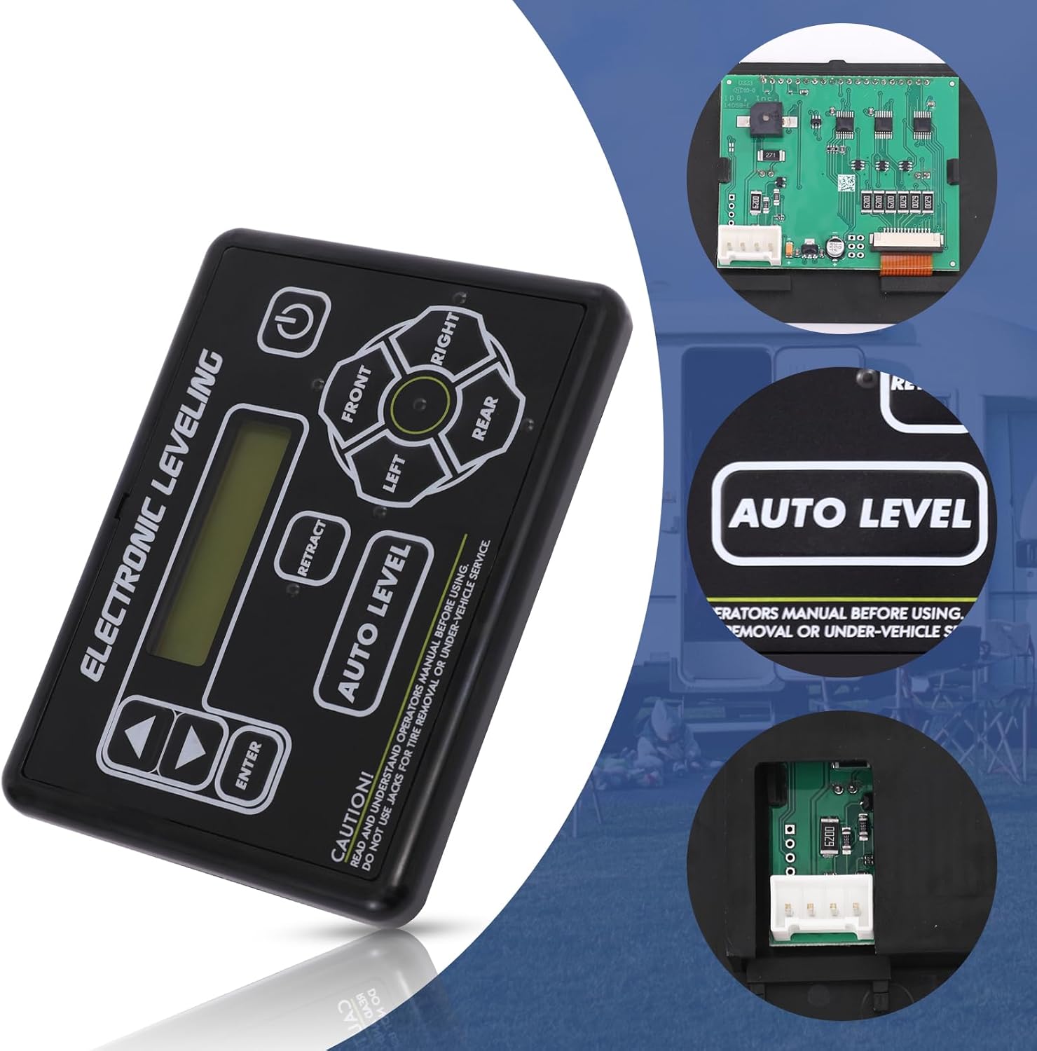 421484 RV Leveling touchpad RV 5th Wheel and Travel Trailer Leveling System - with Auto-Leveling Button Compatible with Ground Control TT and Other Lippert Leveling Systems