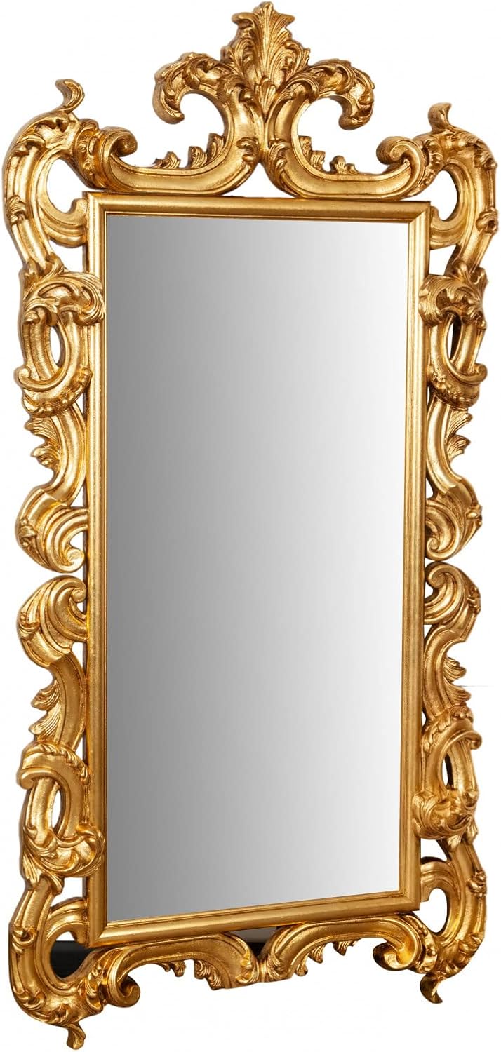 Specchio grande Biscottini 200x100 cm con cornice in legno oro