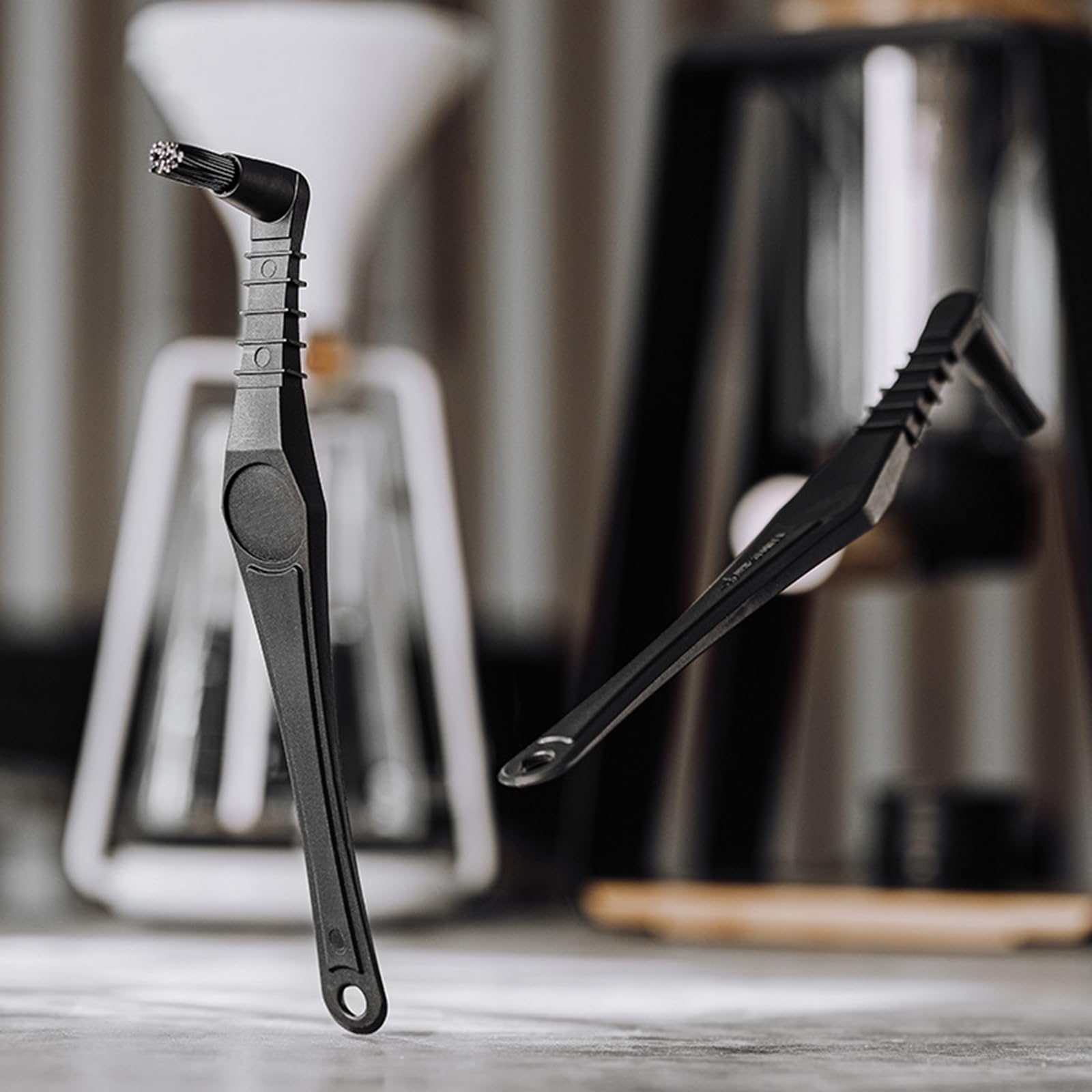 Morain 3 Spazzole per Manutenzione Macchina Espresso Spazzola A Gomito per Macinacaffè Curvo Accessori Professionali per Caffetterie