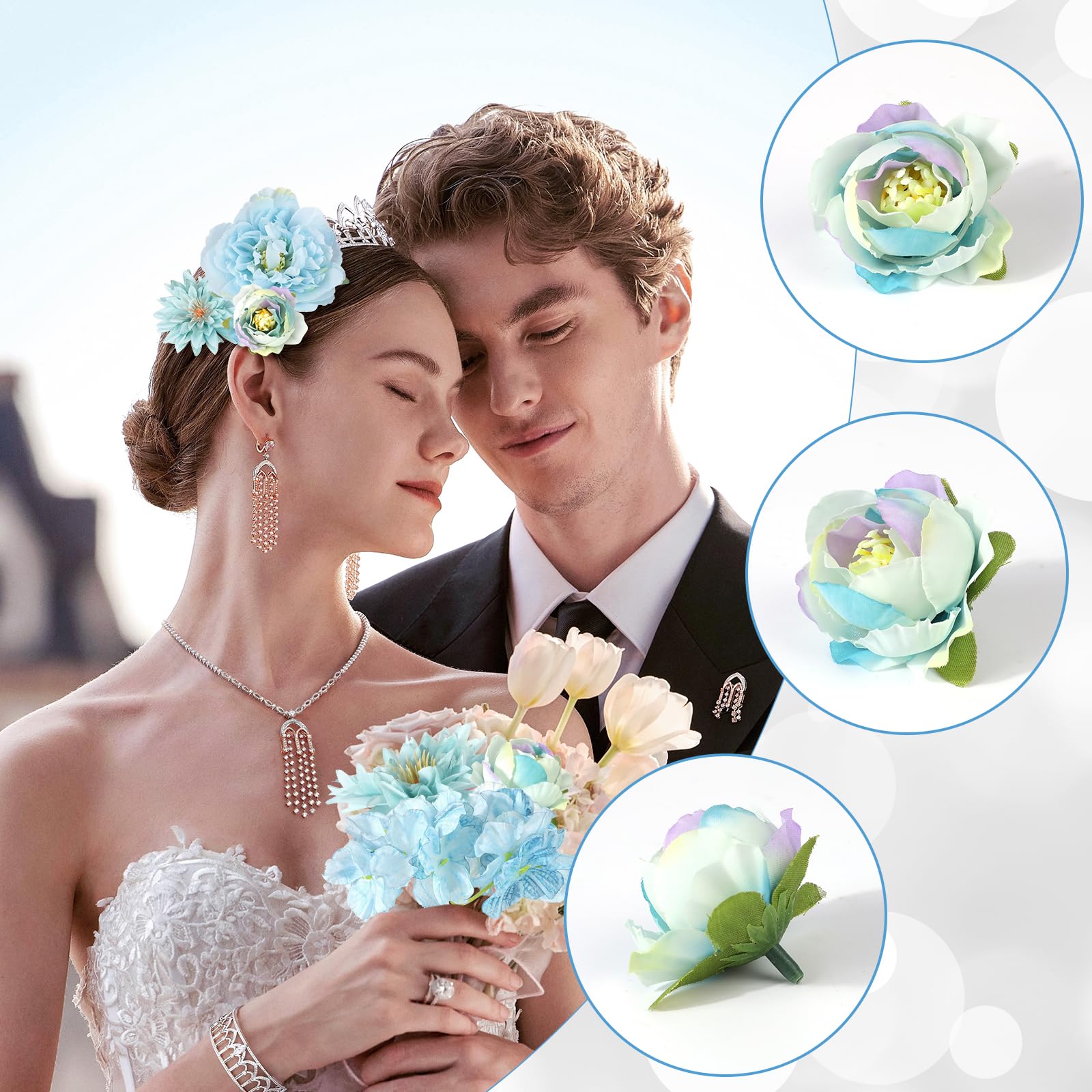 MWOOT 17 Pcs Artificial Flower Heads - Image 3