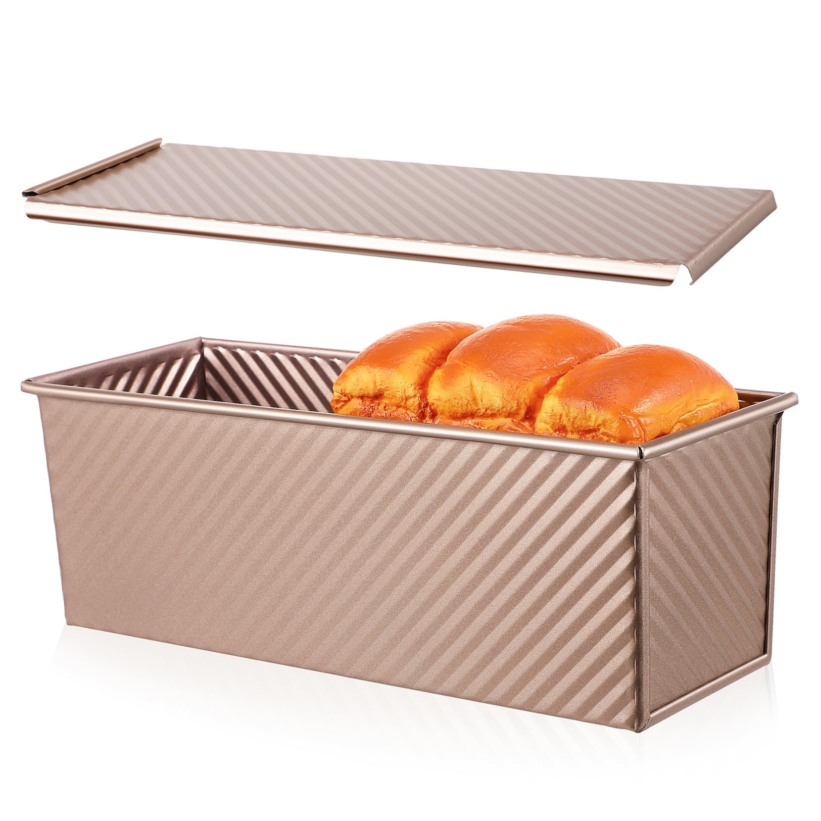 BESTYASH Moule À Pain Antiadhésif, Moule À Pain Pour Pain Maison, Moule À Toast Rectangulaire Pour La Cuisson, Moule De Cuisson En Avec Couvercle