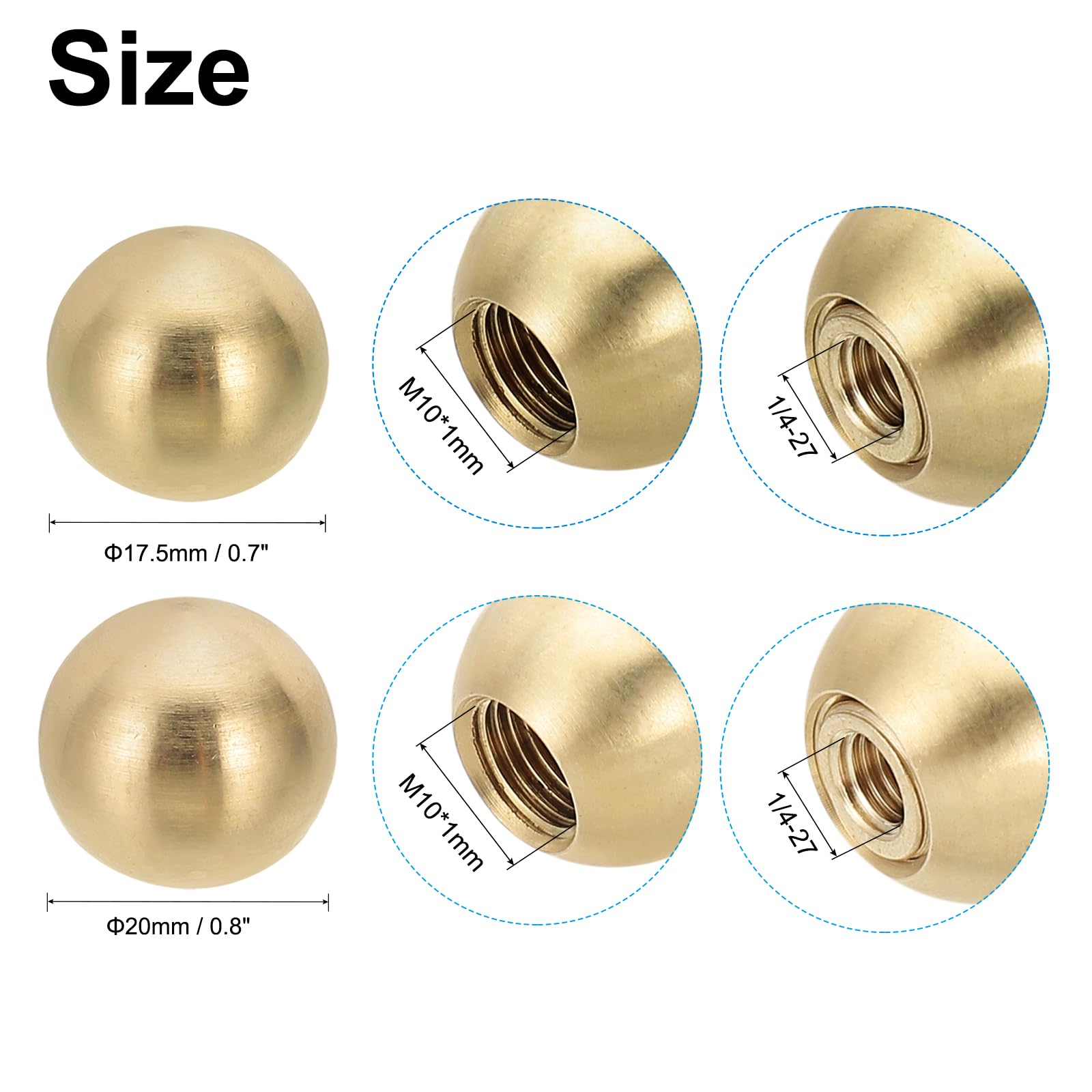PATIKIL 17.5mm 20mm Ball Lamp Finials Caps Knob - Image 2