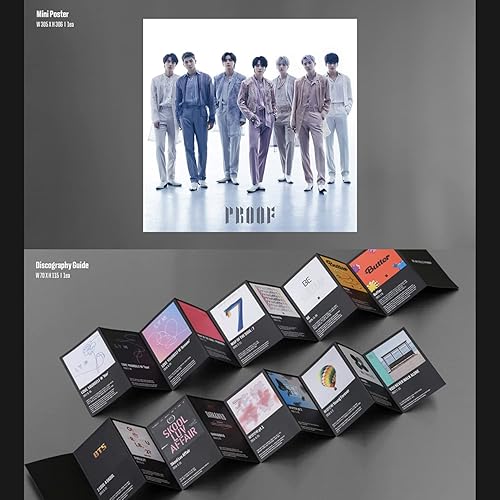 Miniatura 5 de Funda exterior BTS Proof Compact Edition + tarjeta fotográfica de placa de folleto + postal + mini póster + guía de discografía + 2 insignias de