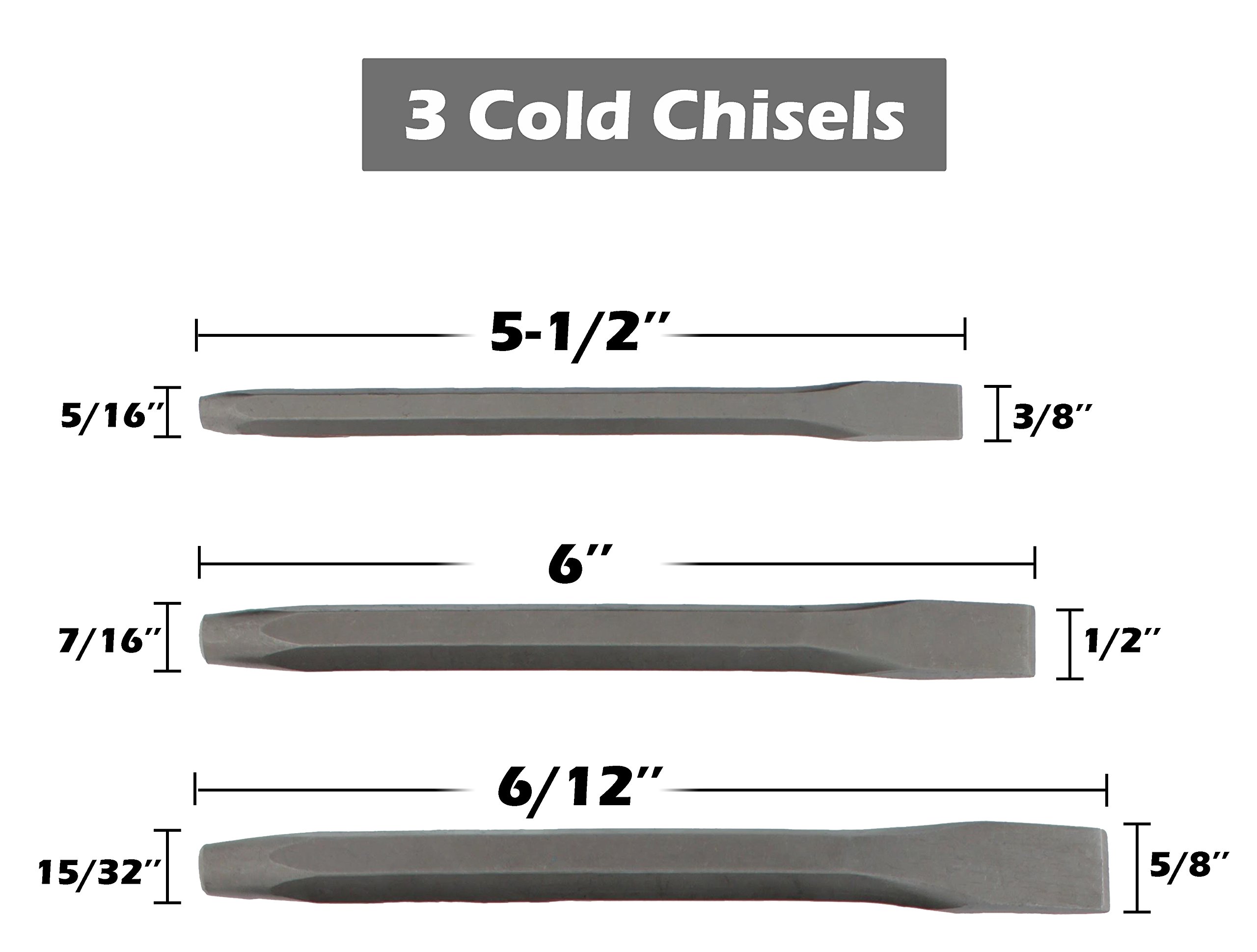 RAMPRO 16Piece Punch And Chisel Set Kit Includes