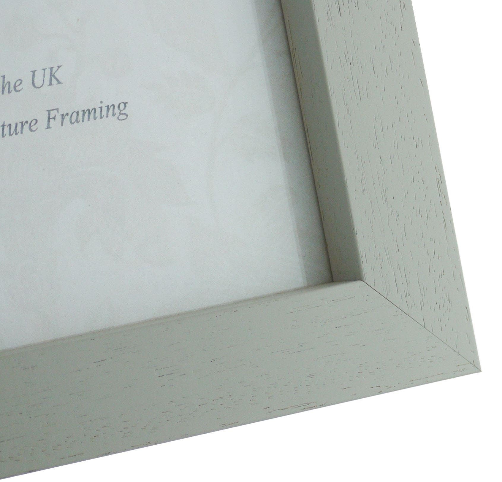 Penrod Picture Framing Christchurch Hand Made Grey Wood 10 x 12 inch Photo Frame. 33mm Wide Deep reveal Profile. Real Glass glazing.