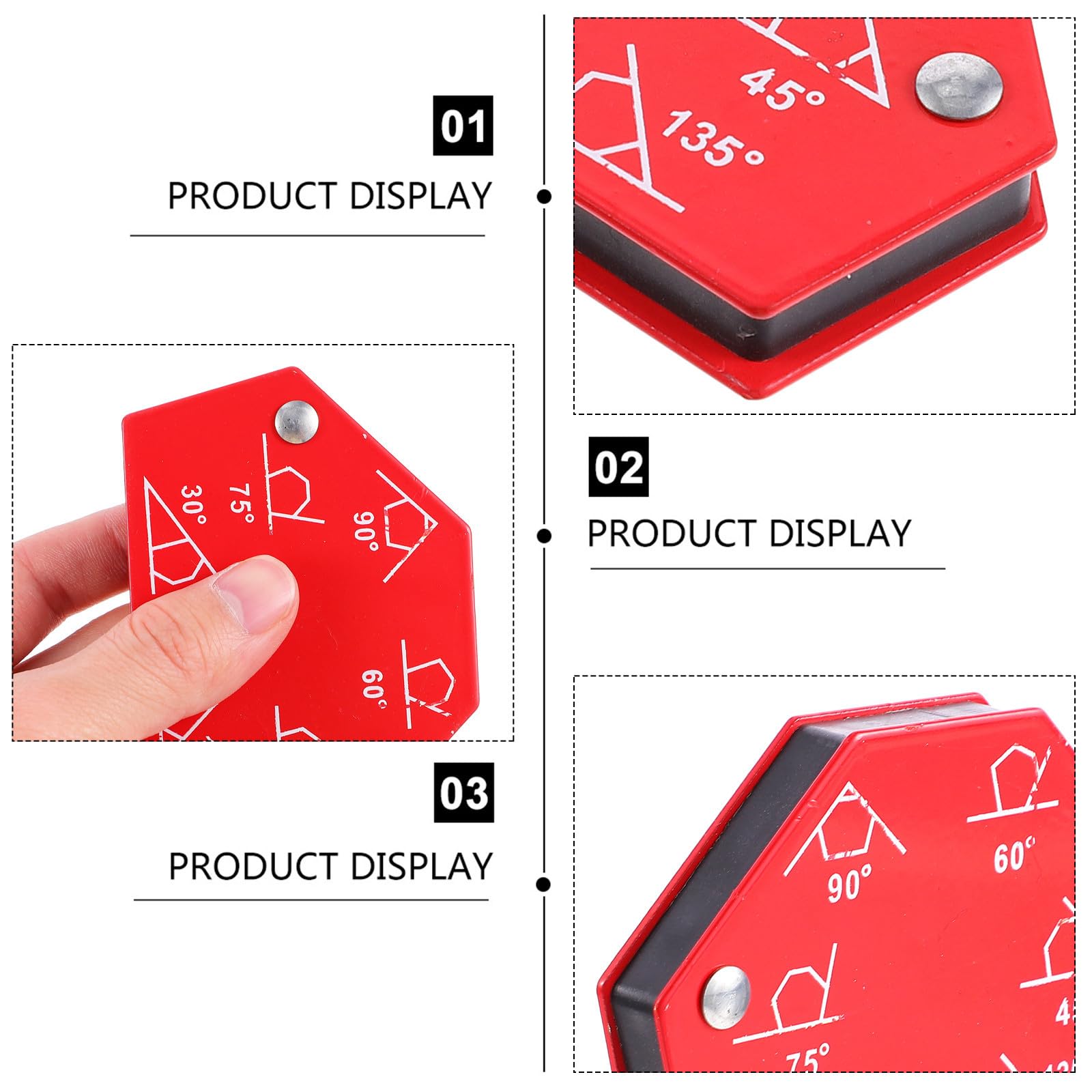 6 Piezas Soporte de Soldadura Magnético Rojo de Posicionador
