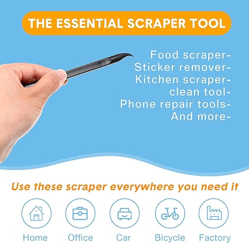 Miniatura 4 de Herramienta Raspadora de Plástico de 9 Piezas Sin Rayones para Limpieza de Grietas Removedor de Calcomanías Herramienta Multipropósito Raspadores
