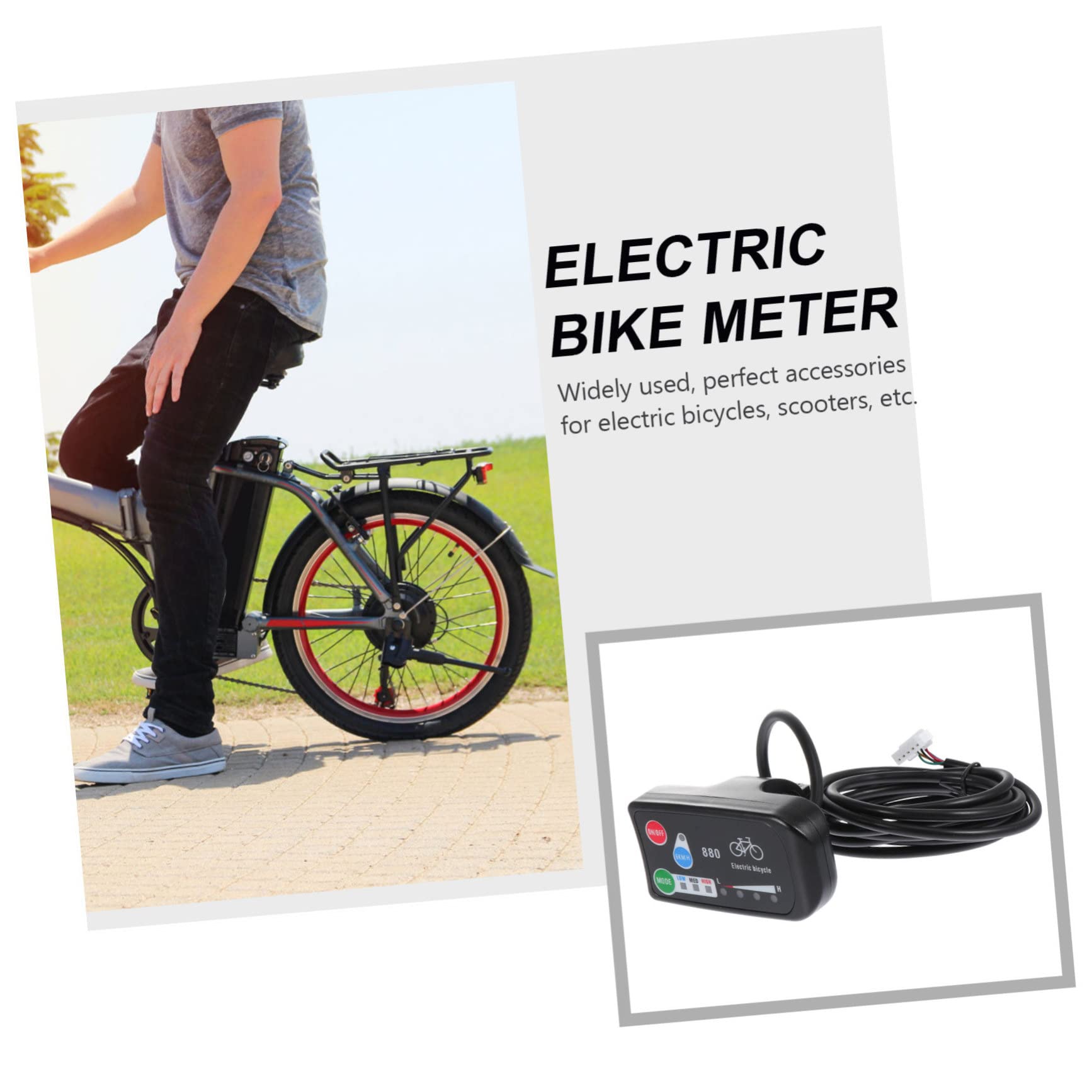 Gatuida 2piezas Medidor De Display Led para Bicicleta Eléctrica Bike Pantalla De Control Indicador De Batería y Función De Apagado Automático Accesorio para Scooter y Bicicletas