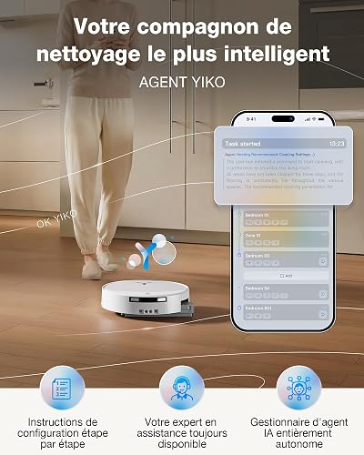 ECOVACS DEEBOT T90 Pro Omni Robot Vacuum Cleaner, 30,000Pa, Charge PowerBoost, OZMO Roller 3.0, ZeroTangle 4.0, Hot Water Cleaning at 75°C, IA YIKO Agent, Automatic Emptying, White - 9