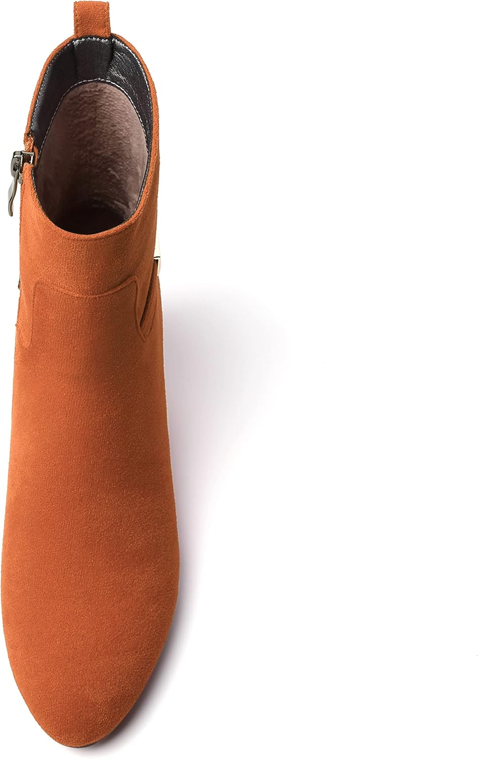 WAYDERNS Womens Dating Casual Zip Suede Warm Round Toe Solid Wedge Low Heel Ankle High Boots 2 Inch - Image 3