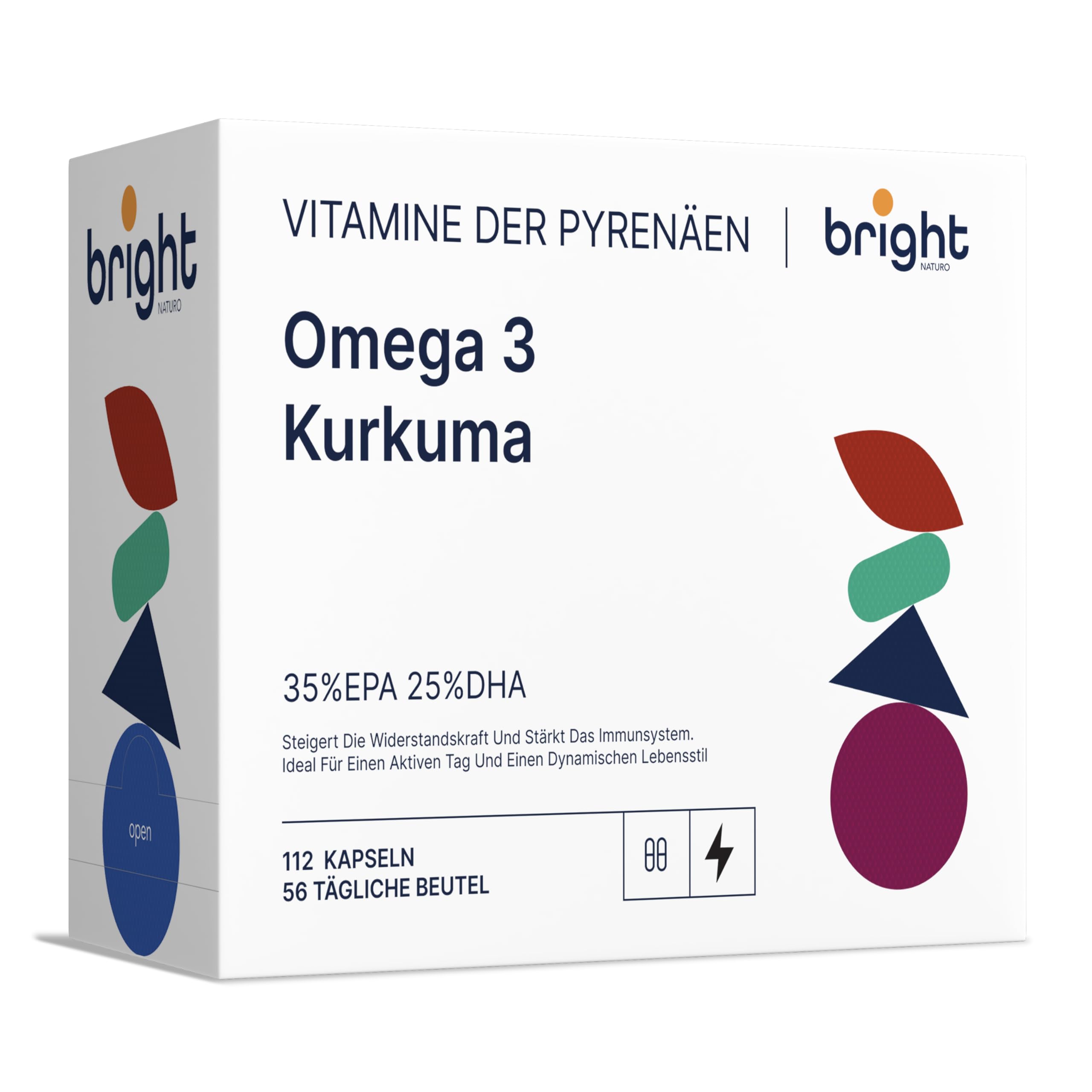 Omega 3 TG Ultra, Kurkuma mit Ingwer und schwarzem Pfeffer - SmartAbsorb™ | für Gehirnfunktion, Nervensystem und Gelenkmobilität | 56 Tagessticks