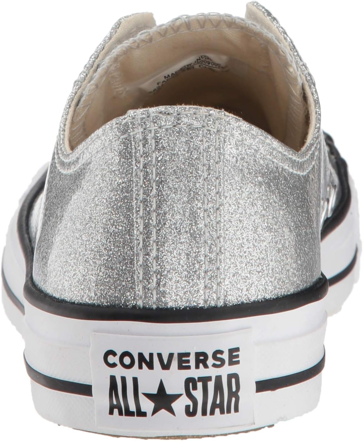 silver glitter ox converse