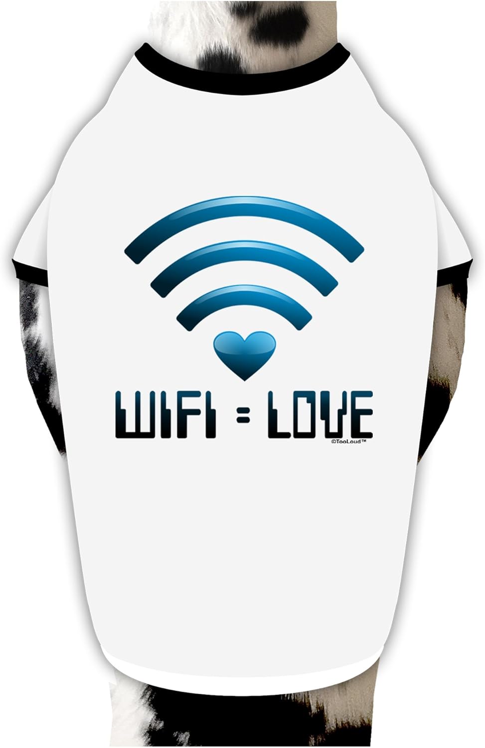 TooLoud Internet Equals Love Dog Shirt White with Black Medium