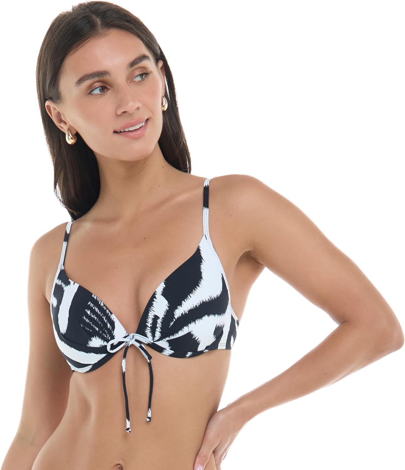 Body Glove Women's Greta Solid Molded Cup Underwire Push Up Bikini Top
