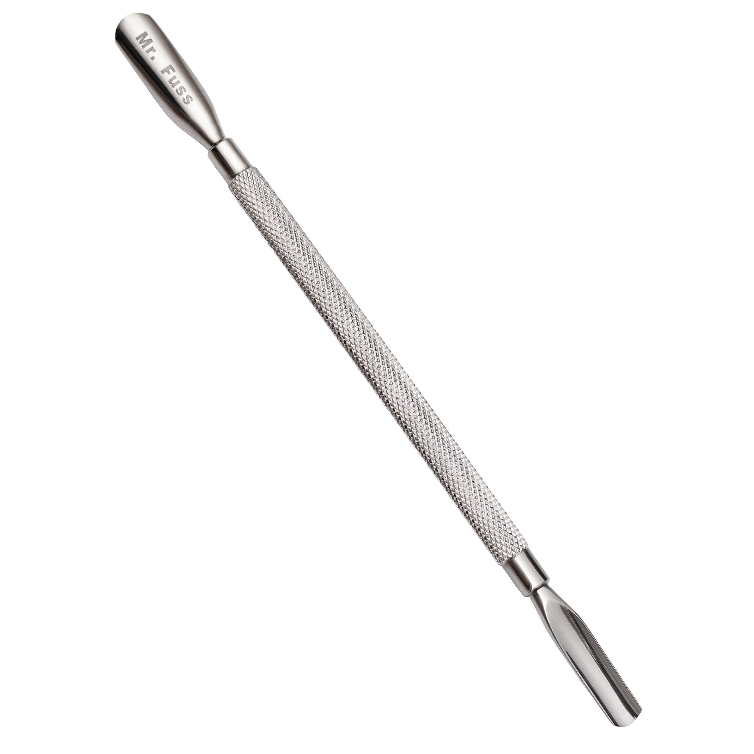 Mr. Fuss® Pro Cuticle Pusher - podwójna szpatułka do skórek ze stali nierdzewnej, 2 rozmiary