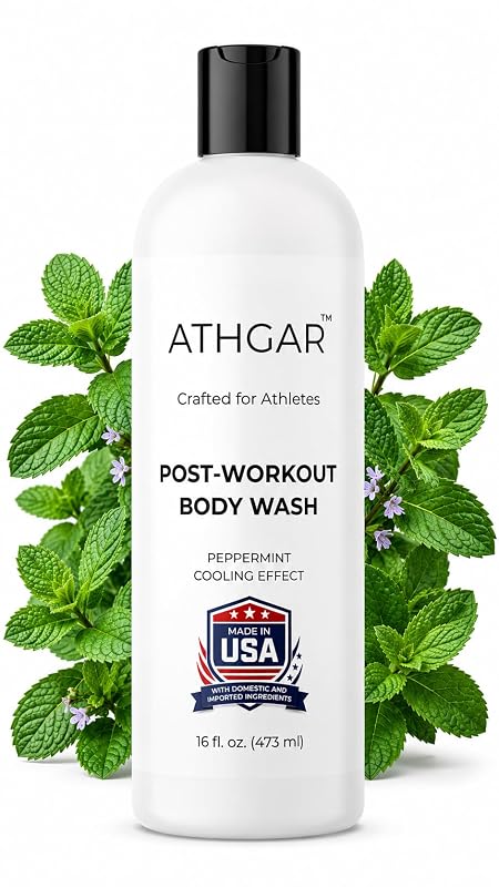 Sabonete líquido corporal ATHGAR com fragrância de hortelã-pimenta, 473 mL