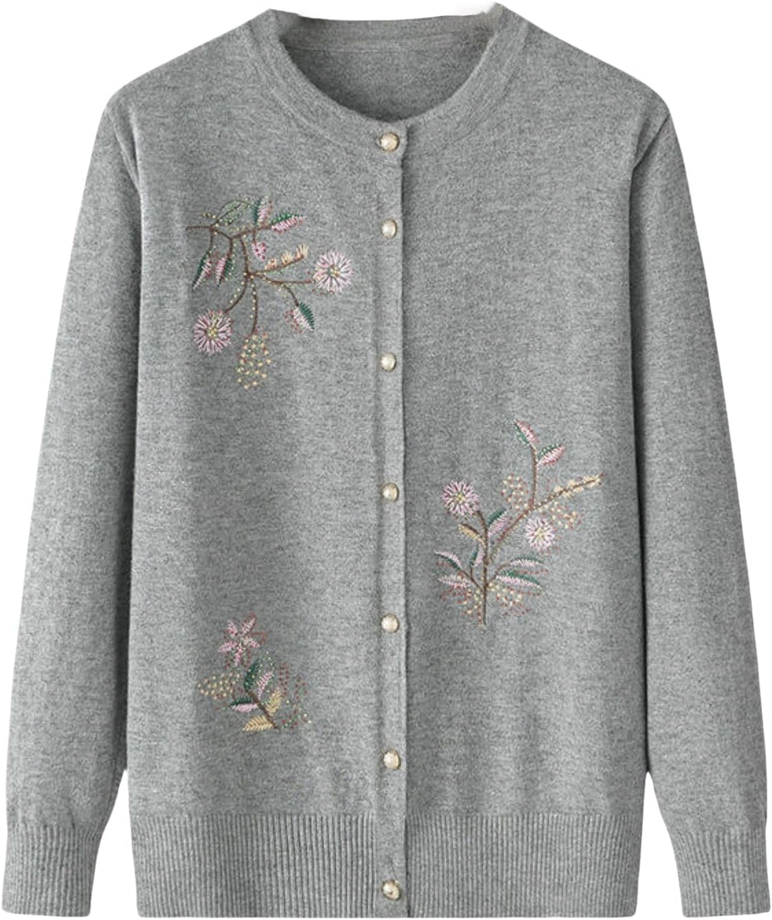 Elderly Women's Spring Autumn Knitwear Thin Sweater Cardigan