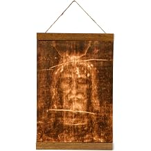 Jesus Christ Face Shroud of Turin Canvas Print - Christian Religious Wall Art - Wood Framed 8.7" x 11.8" - Spiritual Gift