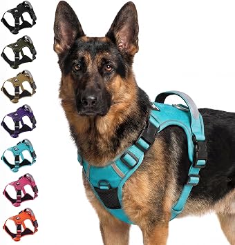 Heavy Duty Dog Harness for X-Large Dogs, No Pull Tactical Reflective Vest