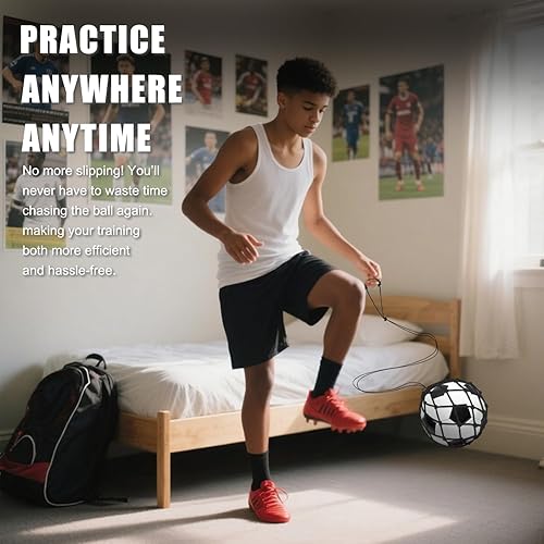 Miniatura 4 de Entrenador de patadas de fútbol, 3 unidades (no incluye pelota), red de retorno ajustable, ayuda de entrenamiento de fútbol para práctica de