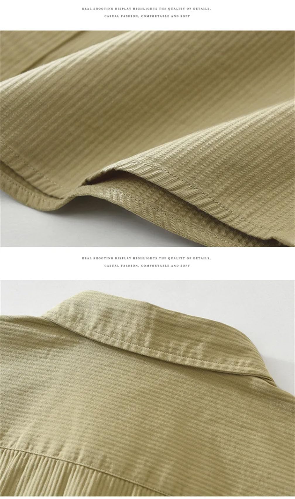 Camicia da lavoro da uomo a maniche lunghe, in cotone, vestibilità ampia, casual, con bottoni e due tasche frontali