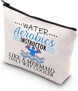 BDPWSS Water Aerobics Instructor Gift Swimming Coach Makeup Bag Water Aerobics Instructor Like a Mermaid Only Way Cooler Gift (Cooler water instructor)
