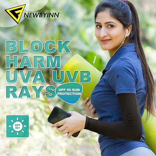 Miniatura 3 de Newbyinn Mangas de protección solar UV para hombres, mujeres y jóvenes, manga refrescante para cubrir el tatuaje del brazo, cubierta de brazo de