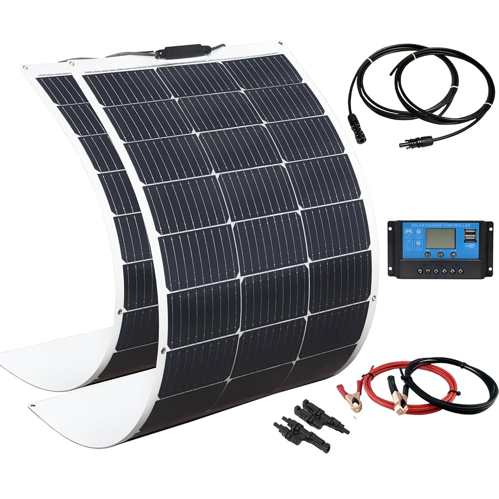 ソーラーパネル 100W フレキシブル 太陽光パネル 曲げる可能