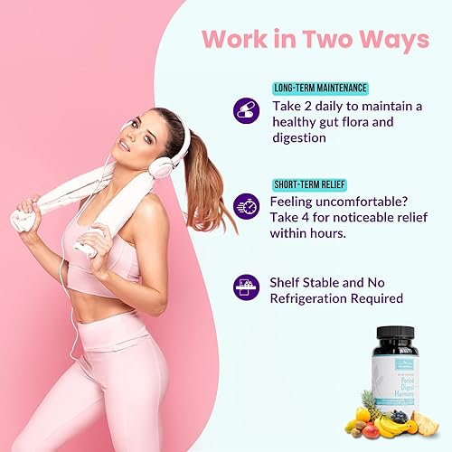 Miniatura 6 de Probiótico digestivo, prebiótico, postbiótico y enzimas para mujeres, suplemento completo de apoyo digestivo intestinal y de alimentos integrales,