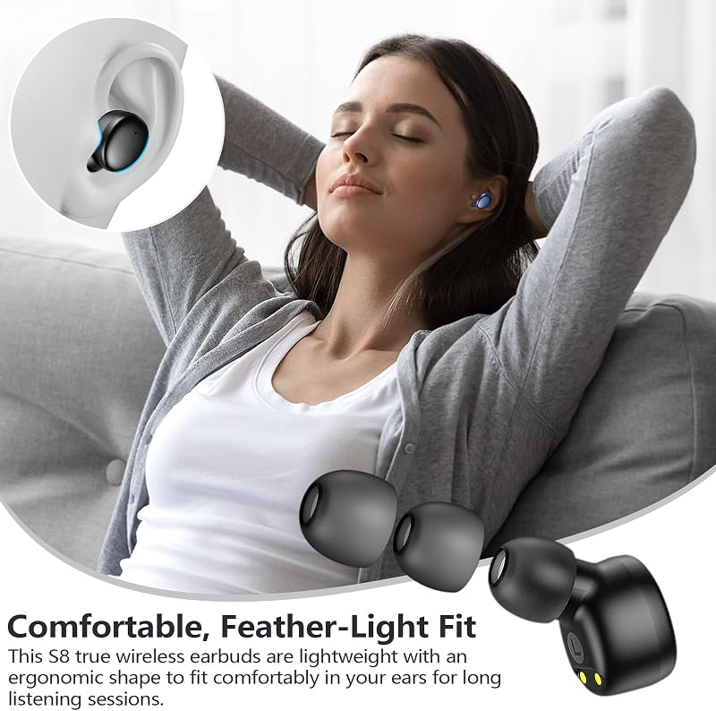MOZOTER Mini Wireless Earbuds Bluetooth 5.3 in Ear Headphones Headsets image 5