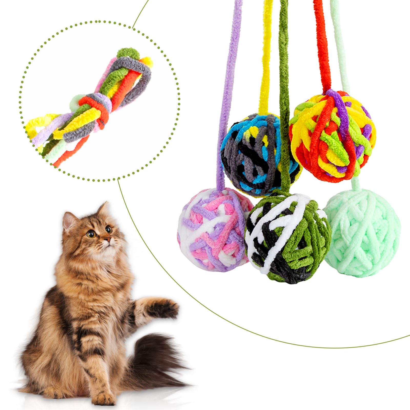 Amazon | GHOSTCAT 猫 おもちゃ ボール 5個入り 毛糸玉ボール 音が