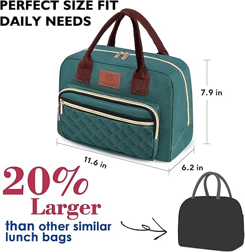 Miniatura 3 de Genteen Lonchera para mujer, lonchera aislada para adultos, reutilizable, linda, para el trabajo, bolsa enfriadora de alta capacidad para el