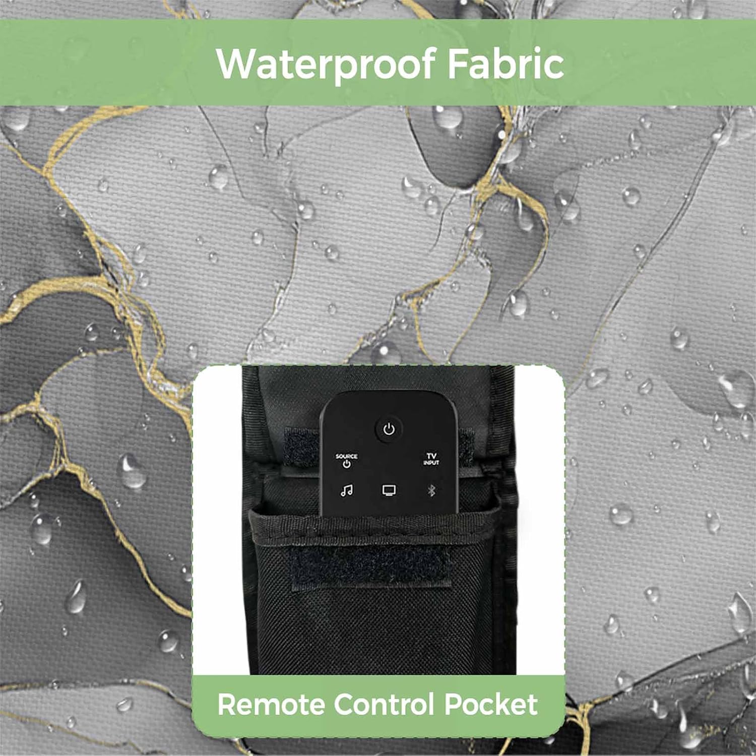 Outdoor TV Cover 65 Inch Grey Marble TV Enclosure Abstract Art Lines TV Covers for Outside TV Display Screen Protector with Remote Control Pocket Home Decor