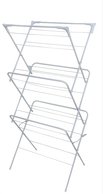 Tiered Clothes Airer Laundry Dryer Concertina 3/4 Tier Winged Tower Washing Line Lightweight Indoor Outdoor Clothes Horse Easy Storage