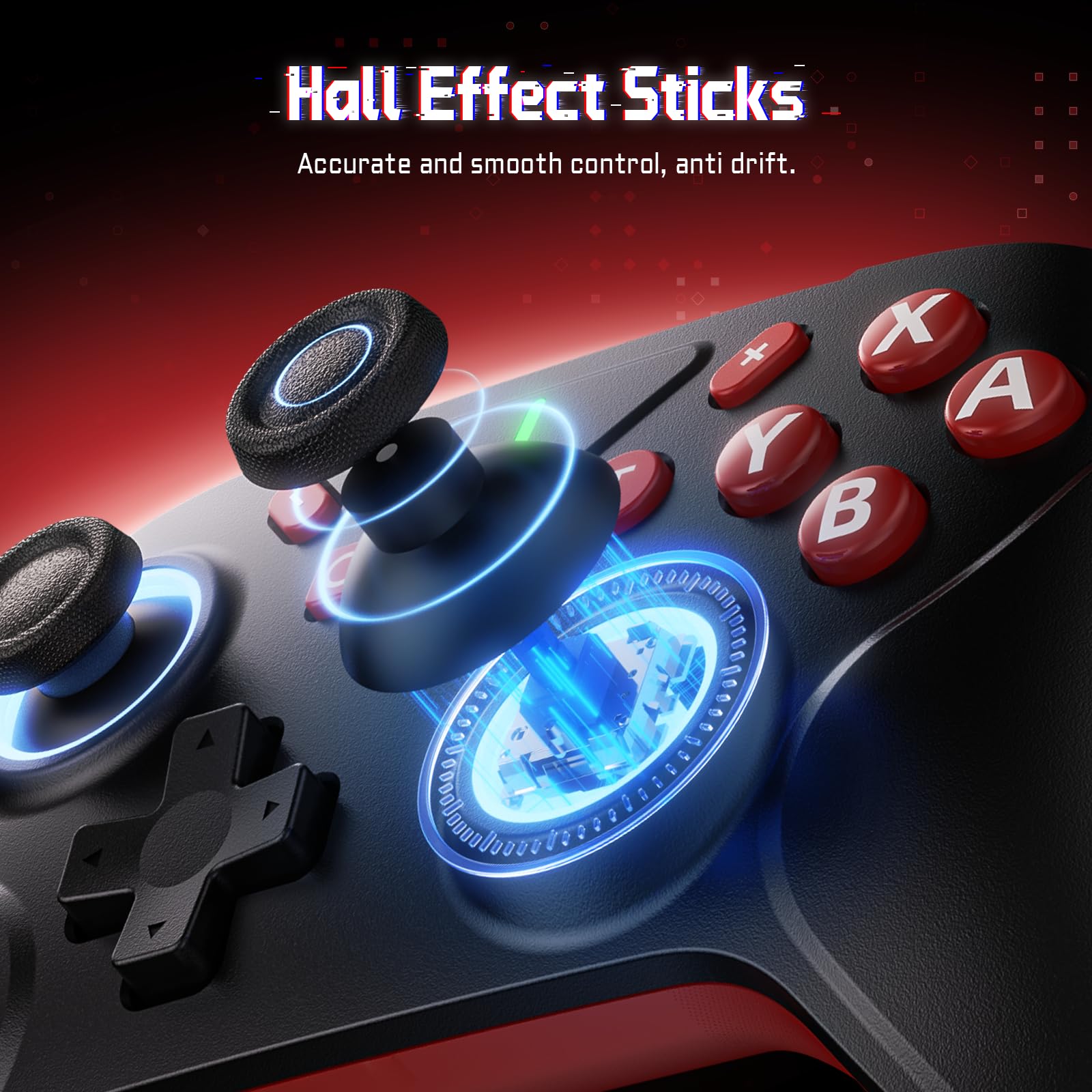 Klipdasse [Switch 2/1/OLED Wireless Controller] Switch 2 Controller für Switch Pro mit Aufwachen, Wireless Controller für Switch mit 6-Achsen Gyroskop/Double Shock/Turbo/Screenshot/RGB 12 Farbe