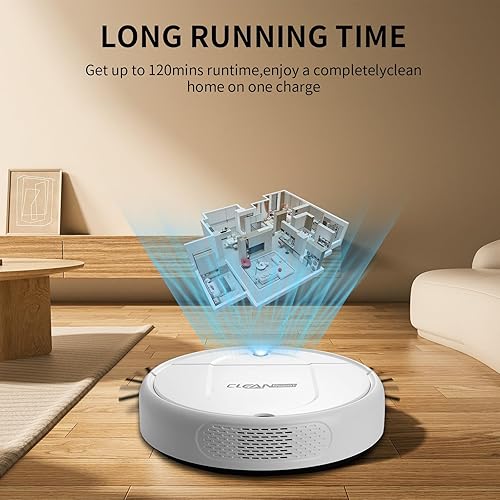 Miniatura 6 de Trapeador robot, trapeador robot aspirador avanzado para evitar obstáculos, diseño delgado de robot aspiradora, piso duro-blanco2