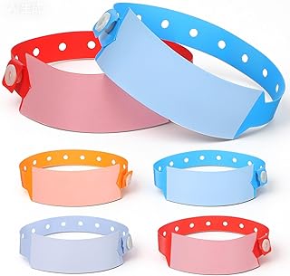 80 Pcs ID Vinyl Wristbands Hospital Patient Identification Bands Waterproof Adjustable Medical Wristband Disposable Shield Snap Wristband Extended Wear Events Secure Bracelets for Concerts