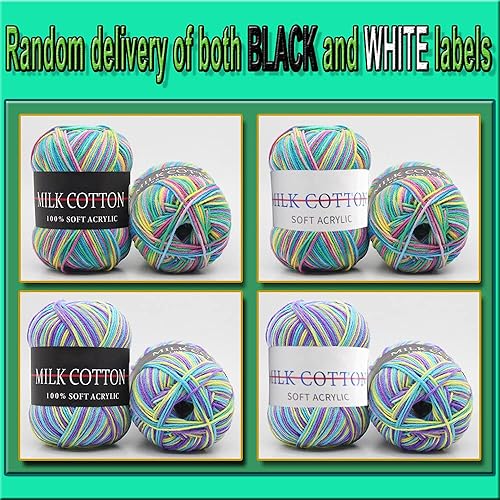 Miniatura 6 de 6 rollos de hilo acrílico, madejas grandes de colores surtidos, perfectas para tejer ganchillo y manualidades, estilo 2