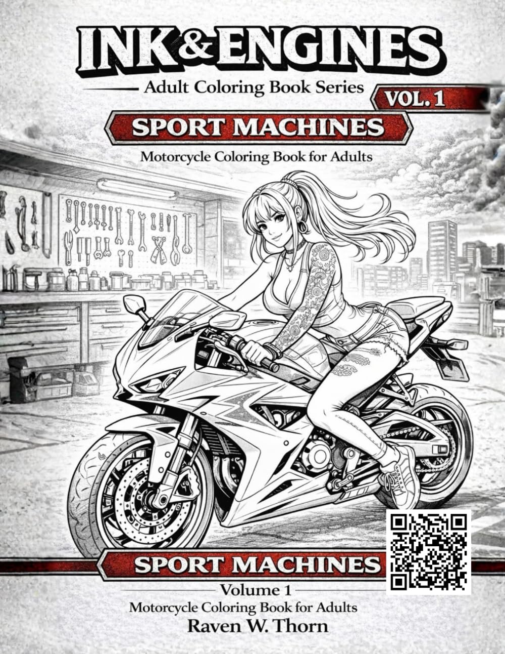 INK & ENGINES: Sport Machines: Motorcycle Coloring Book for Adults (Volume 1)
