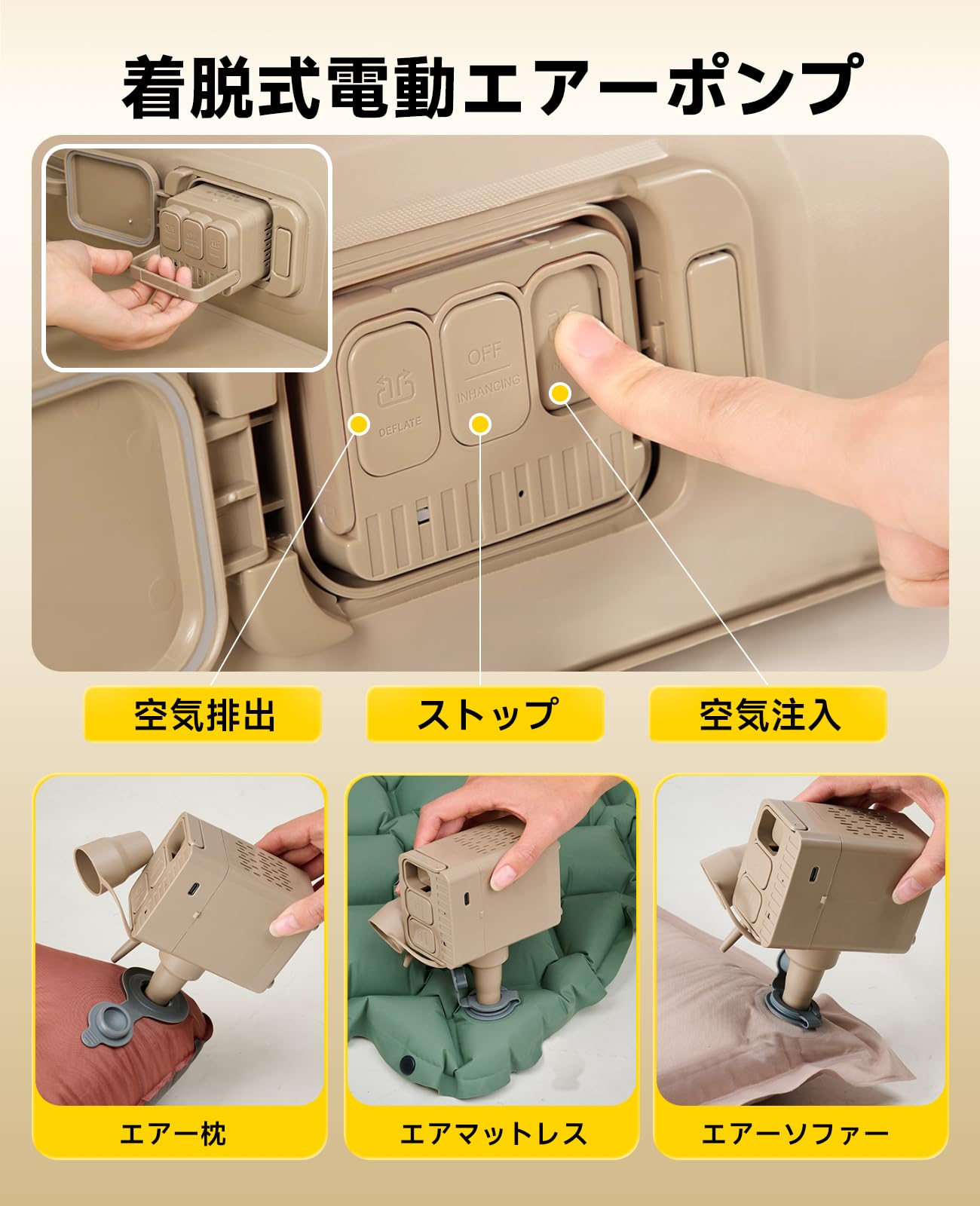 Amazon.co.jp: エアーベッド 電動ポンプ内蔵 シングル エアーマット 