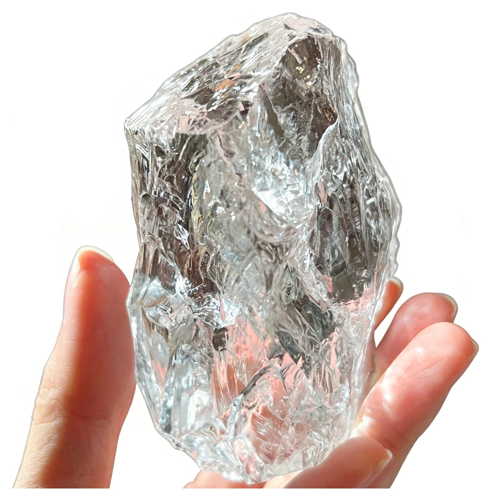 Zooeelly White Crystal Mineral Specimen,Large Raw Stone Natural Clear Quartz Crystal Stone, Polished Healing Crystals Healing Reiki Gemstone Jewelry Making Home Decoration,10CM,1000G