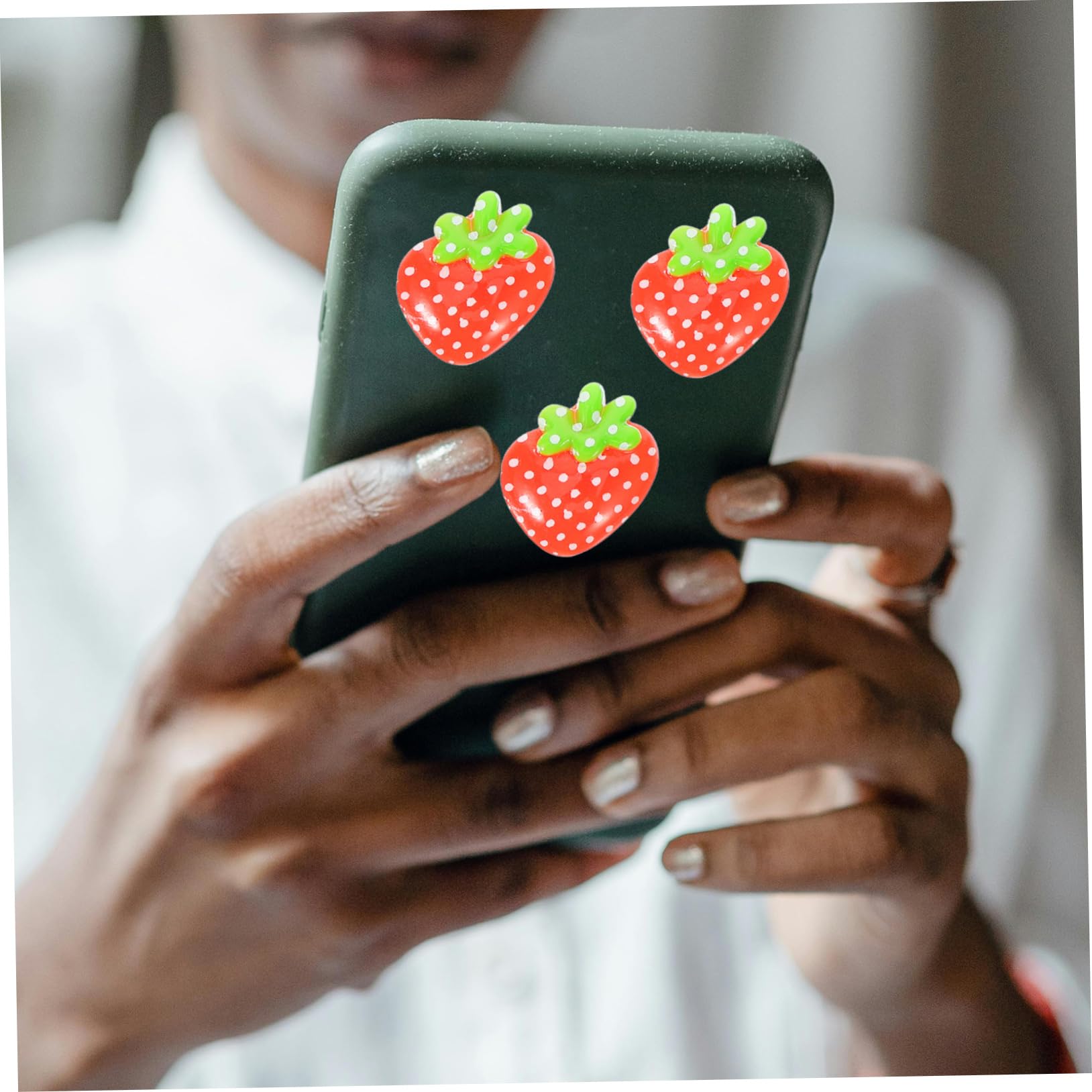 Lasuroa 90 Pezzi Mini Fragole In Resina – Ciondoli Piatti Per Fai Da Te, Gioielli, Cover Cellulare E Scrapbooking