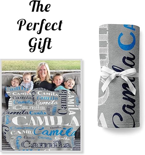 Miniatura 52 de Mantas personalizadas con nombre para niños, mantas de bebé personalizadas para niños y niñas, manta de nombre personalizada súper suave para niños