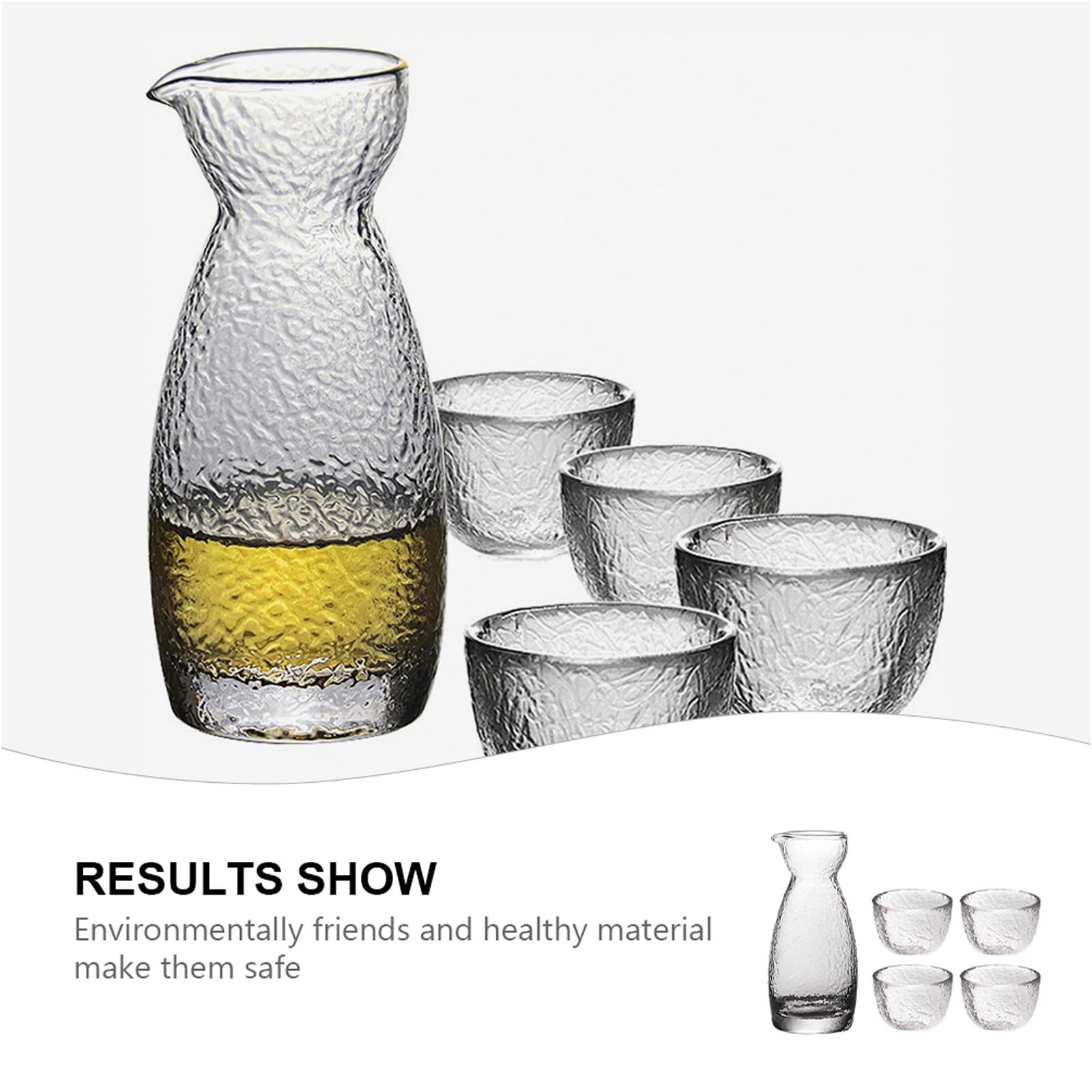 Set de Verres à Saké Japonerie Créatifs en Verre Martelé et Inodore pour Occasions Spéciales et Bars