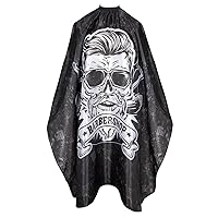Vista 1 de Capa de peluquería profesional de 64 x 56 pulgadas para hombre, capa impermeable para cortar el cabello con cuello elástico y cierre ajustable, capa