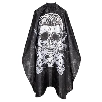 64x56 Inch Professional Barber Cape for Men - Waterproof Hair Cutting Cape with Elastic Neck & Adjustable Closure, Salon Grade Styling Cape Black