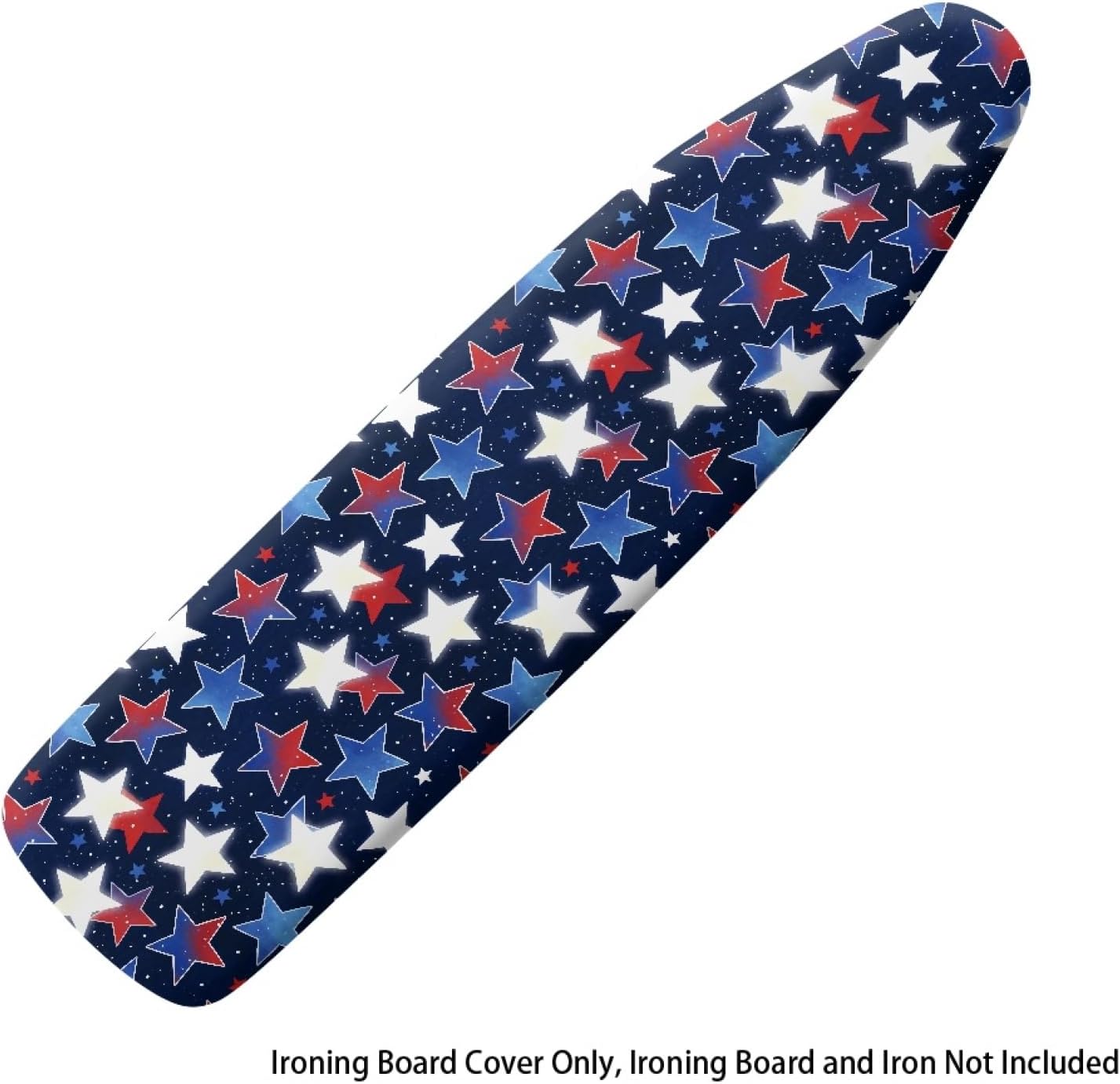 4th of July Ironing Board Cover, 16"x55" Standard Ironing Board Cover with Elastic Edge and Hook and Loop Fasteners, Scorch & Stain Resistant, Polyester Home Ironing Board Covers, Flag Glowing