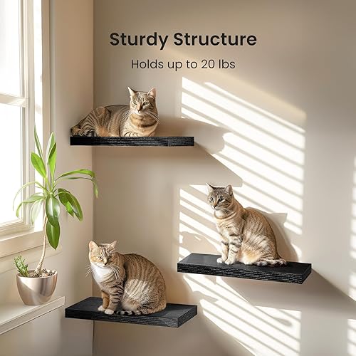 Miniatura 10 de Amada - 3 juegos de estantes flotantes invisibles montados en la pared, estantes modernos de almacenamiento de madera sintética con acabado mate