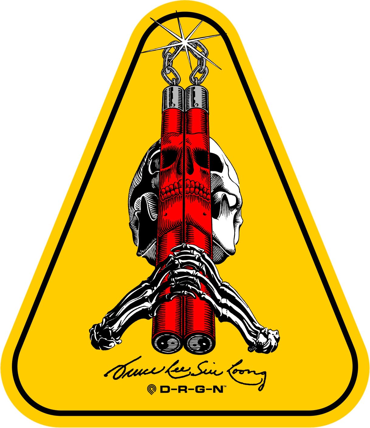 Sticker Powell Peralta Crâne et Nunchucks Bruce Lee collab unitaire