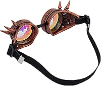 Vista 40 de Gafas caleidoscopio para raves trippy psicodélico steampunk con lentes de cristal de difracción de prisma arcoíris Negro